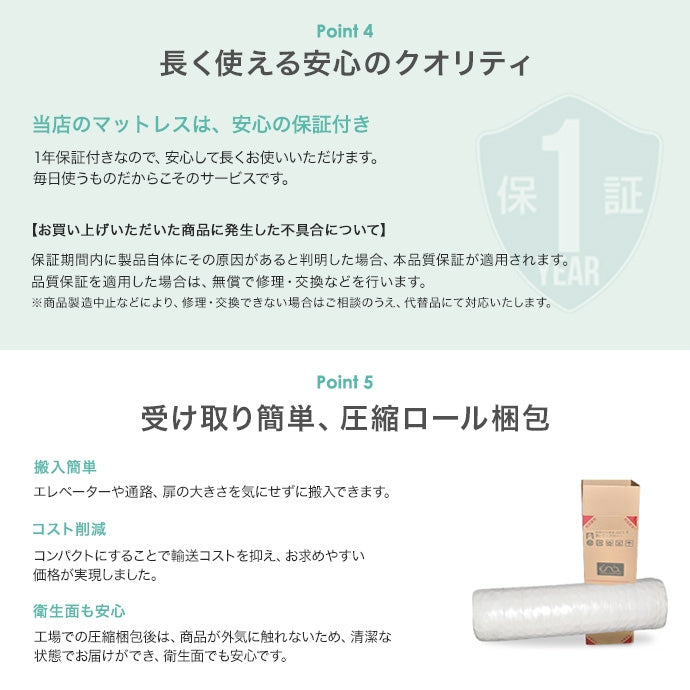 安眠ボンネルコイル マットレス リバーシブル (厚さ約15cm)