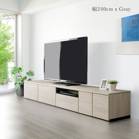 日本製 組み替えテレビボード 完成品 ［グレー］