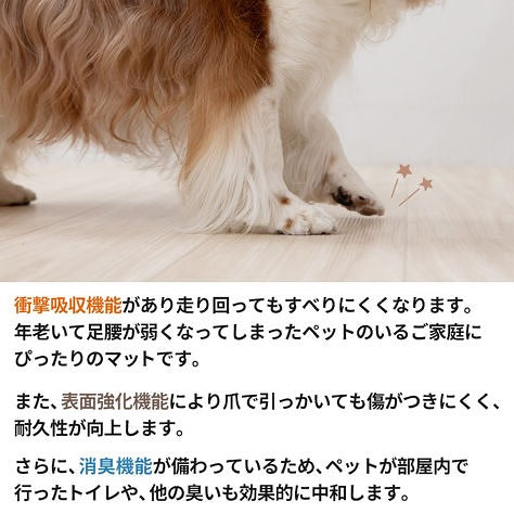 敷くだけで簡単に使えるクッションフロア！ 犬猫の足腰を守るために作られた特殊仕様！ 厚みが通常の倍の3.5ミリ！ 水がこぼれても弾くので拭きやすく臭いも付きにくい防臭機能付き #クッションフロア #クッションフロアdiy