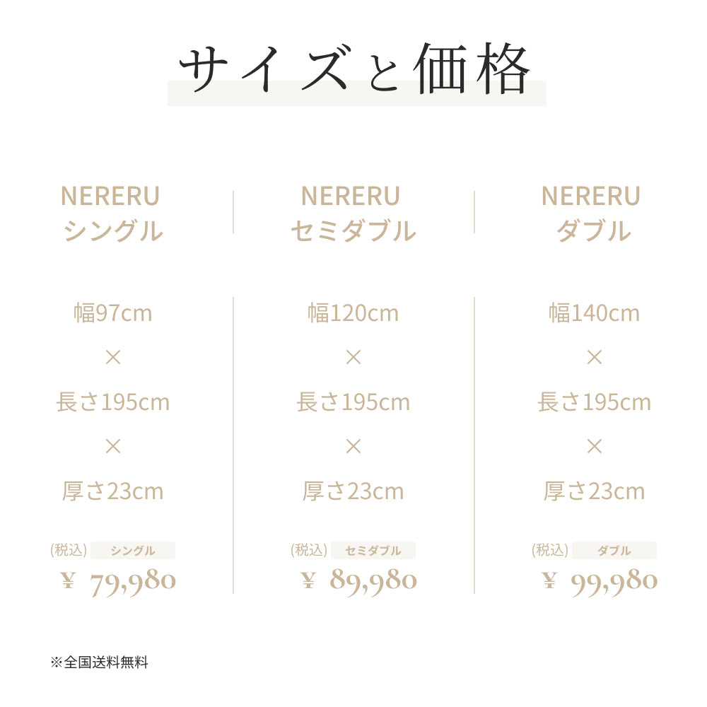 NERERU ベッドフレームに合わせやすい日本製マットレス