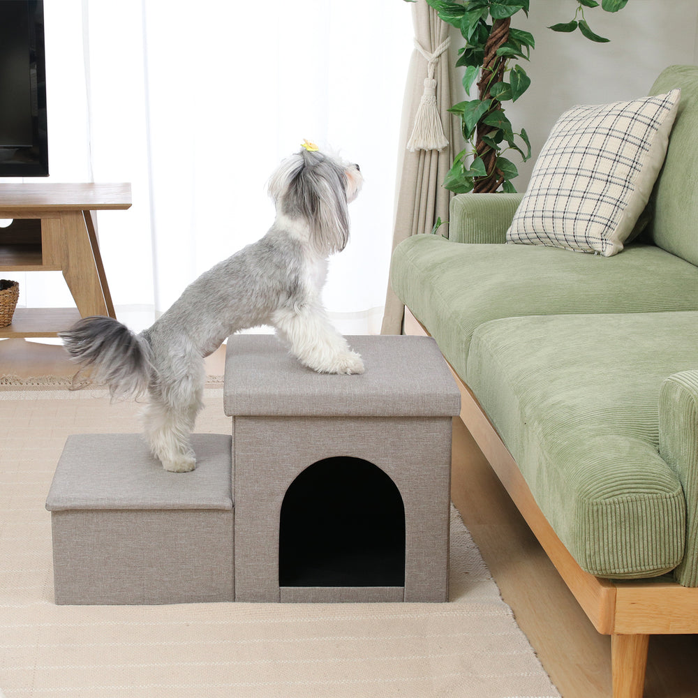 収納＆ハウス付きペットステップ 犬・猫用 踏み台｜ソファ・ベッド対応