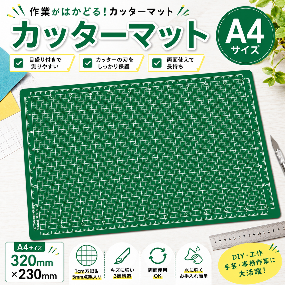カッターマット　Ａ４サイズ（320mmx230mm）　