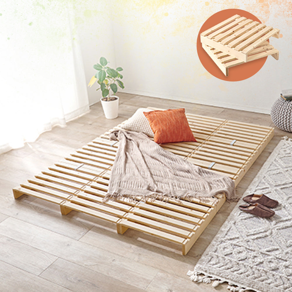 パレットベッド すのこベッド 木製 連結 組み立て不要 ローベッド 天然木 除湿