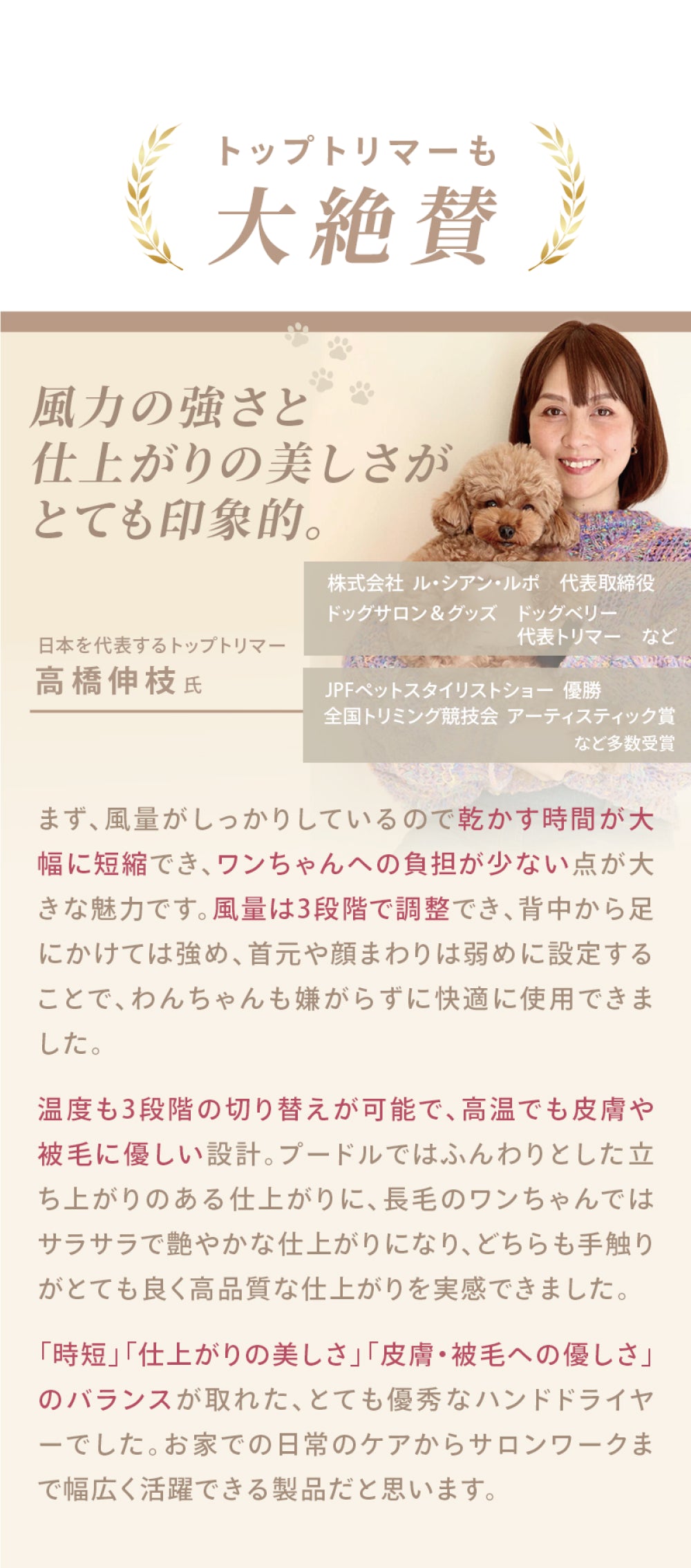 ペット犬猫用 高濃度イオン 速乾低温ドライヤー ハンディタイプ 温度風量調節可能 家庭用 旅行用【PSE認証】