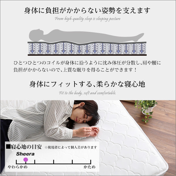 ロール梱包片面仕様ポケットコイルマットレス